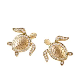 Pavé Maui Honu Stud Earrings