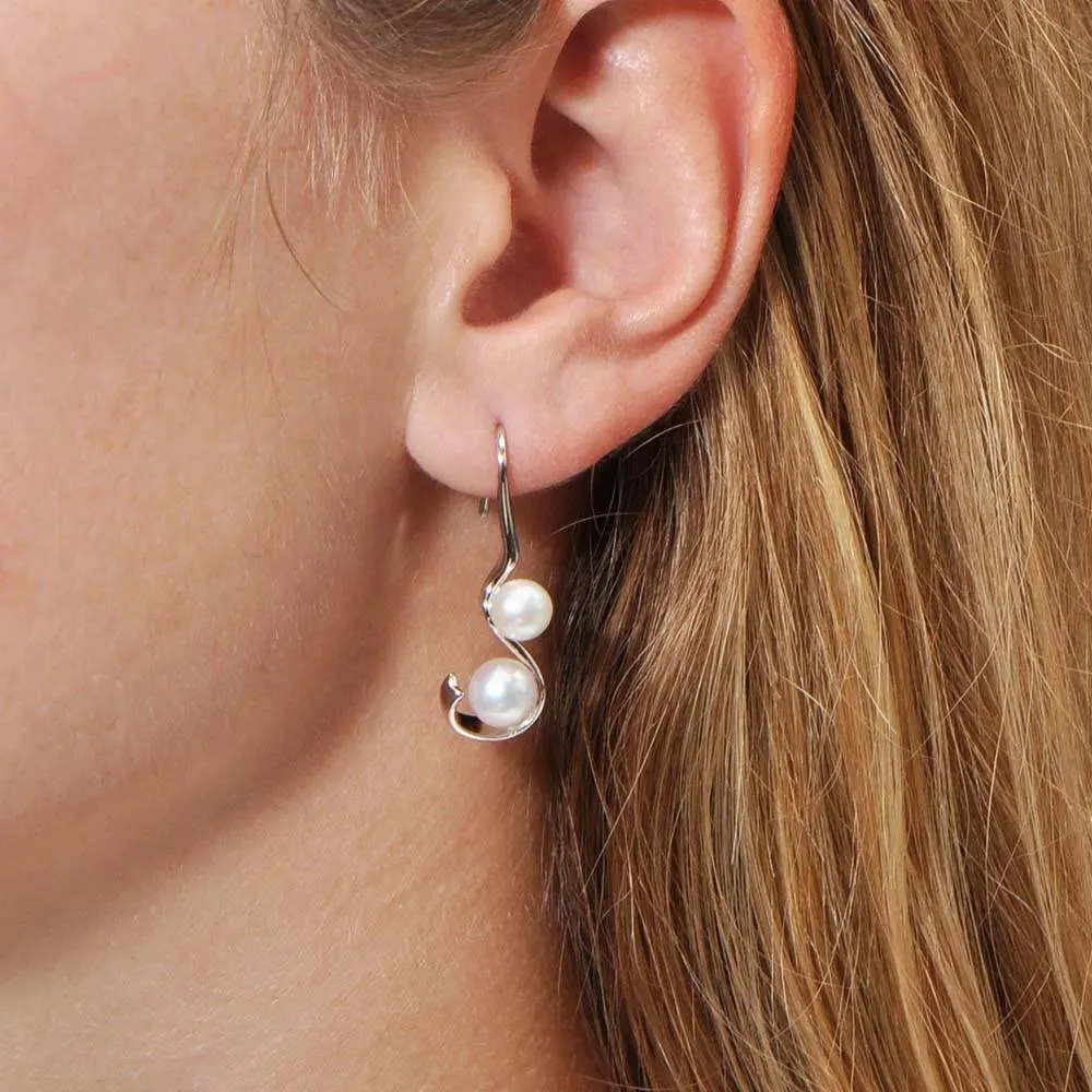 Pearl Ribbon Earrings