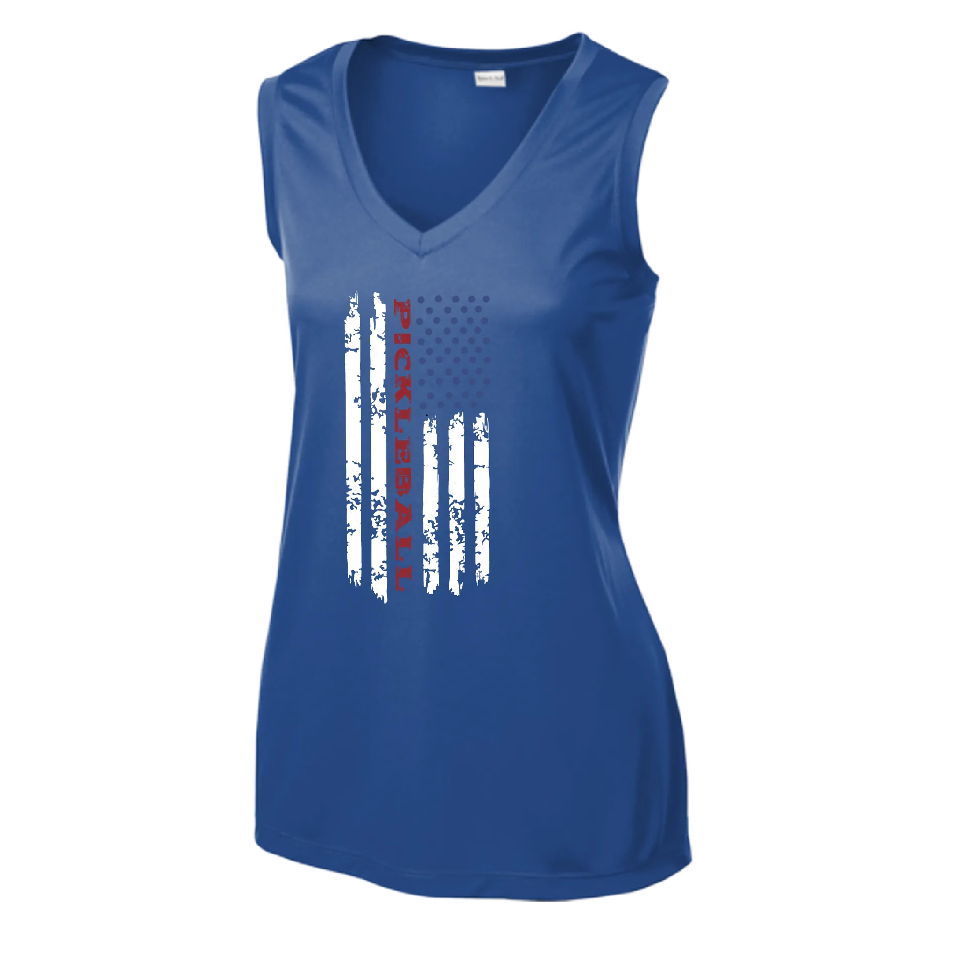 Pickleball Flag Vertical (Customizable) | Women’s Sleeveless Athletic Shirt | 100% Polyester