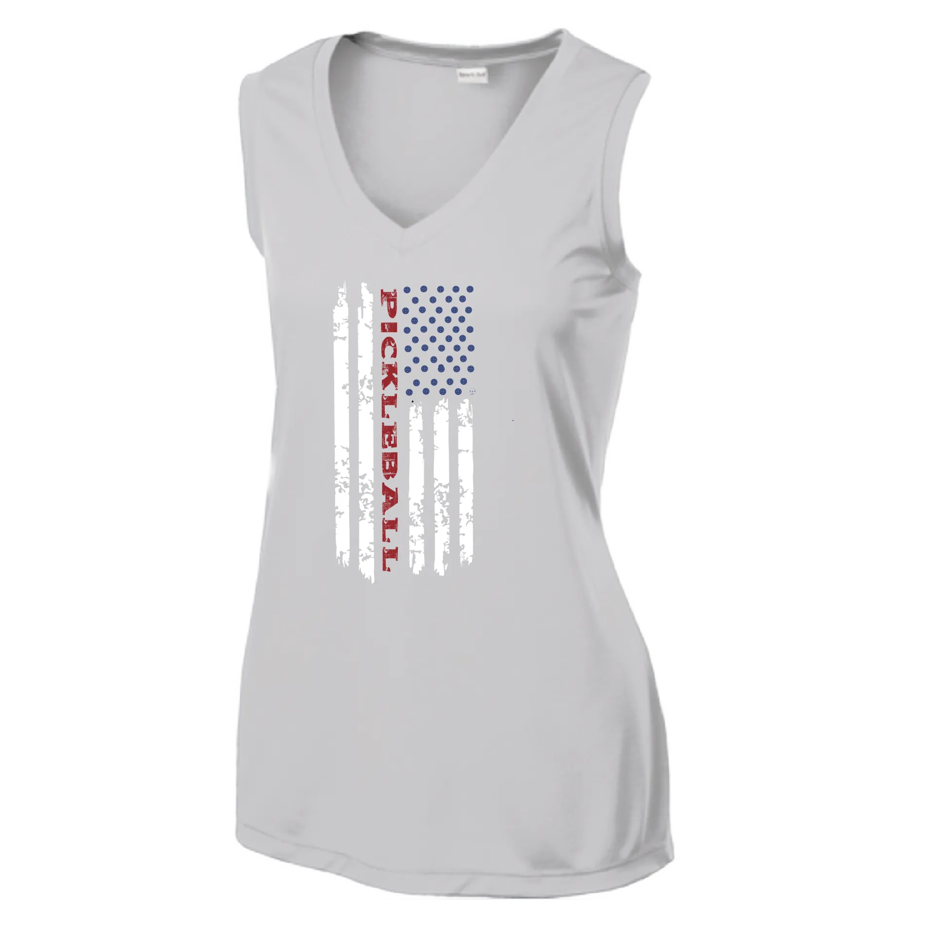 Pickleball Flag Vertical (Customizable) | Women’s Sleeveless Athletic Shirt | 100% Polyester