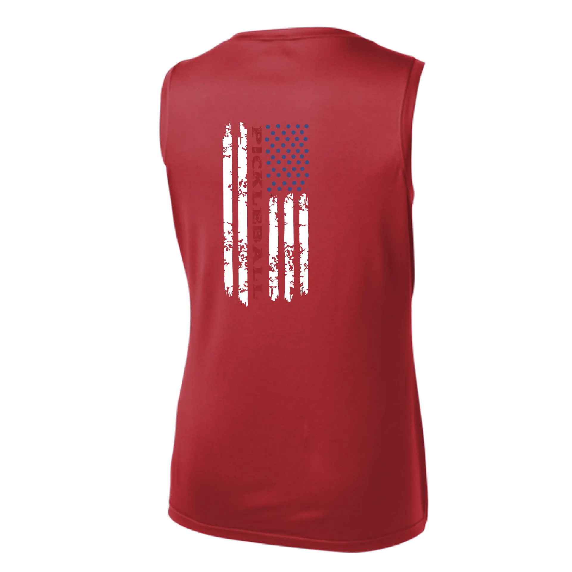 Pickleball Flag Vertical (Customizable) | Women’s Sleeveless Athletic Shirt | 100% Polyester