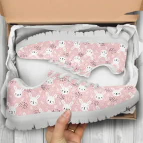 Pink Rabbit Shoes Bunny Print Sneakers Rabbit Running Shoes Athletic Casual Shoes Rabbit Lover Gifts Clothing for Womens Mens Kids Adults