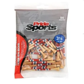 Pride Sports 3 Color Hardwood Golf Tees