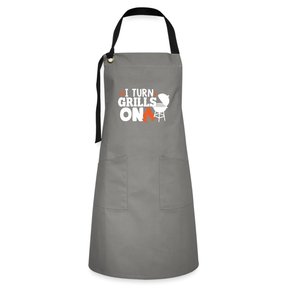 "I Turn Grills On" Premium Artisan BBQ Apron - Stylish & Durable Cooking Accessory for Grill Masters