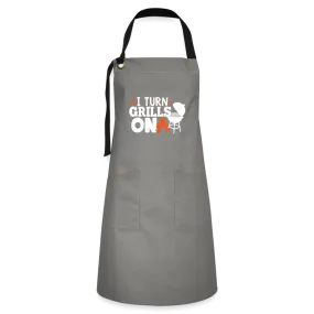 "I Turn Grills On" Premium Artisan BBQ Apron - Stylish & Durable Cooking Accessory for Grill Masters