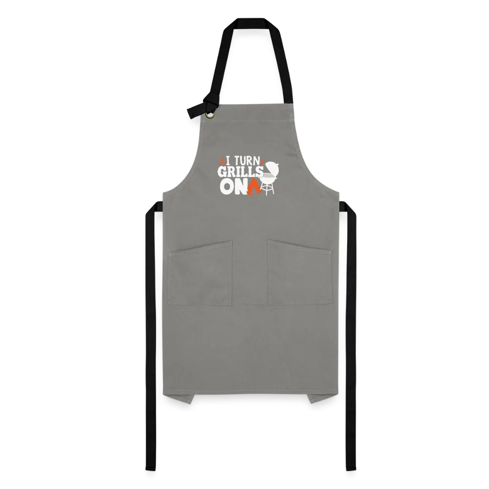 "I Turn Grills On" Premium Artisan BBQ Apron - Stylish & Durable Cooking Accessory for Grill Masters