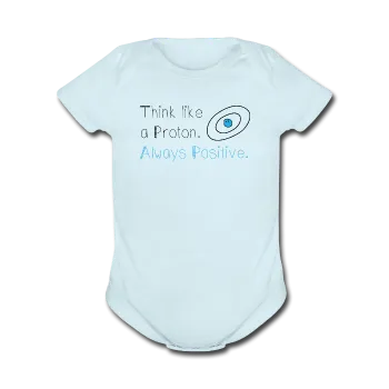 "Think like a Proton" (black) - Baby Short Sleeve One Piece