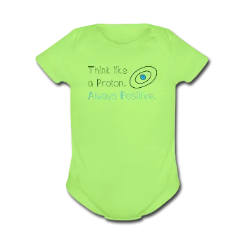 "Think like a Proton" (black) - Baby Short Sleeve One Piece