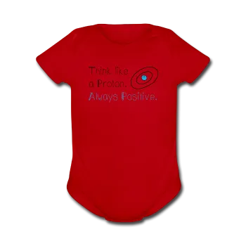 "Think like a Proton" (black) - Baby Short Sleeve One Piece