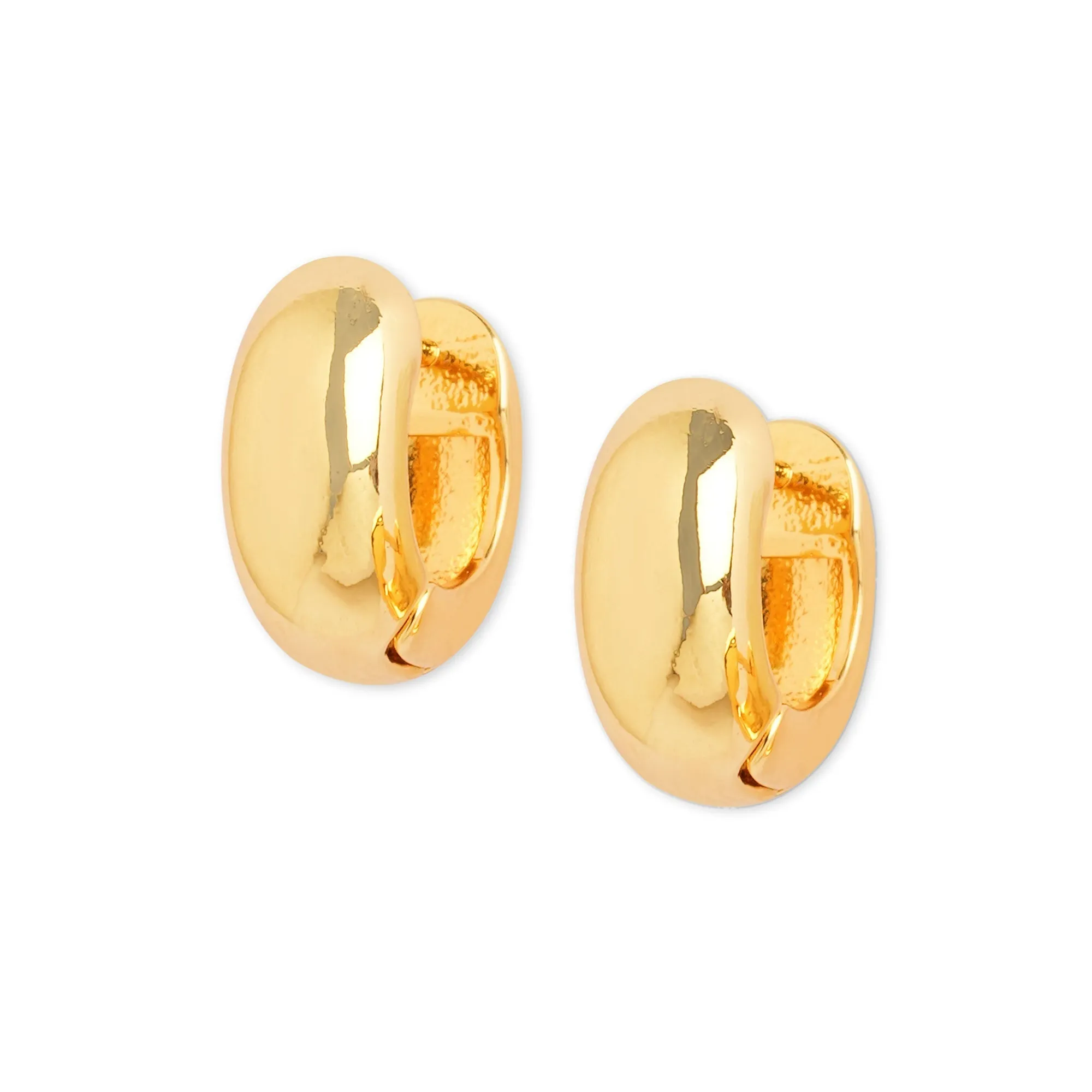 Real Gold Plated Gold Z Chunky Hoops Set Of 2