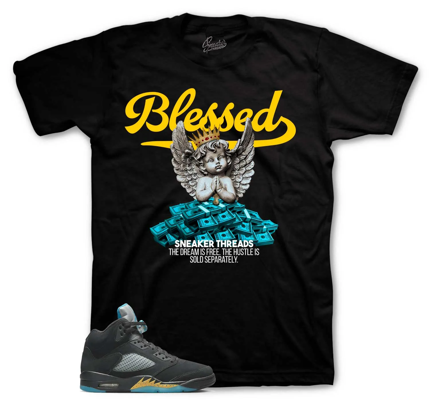 Retro 5 Aqua Blessed Angel Shirt