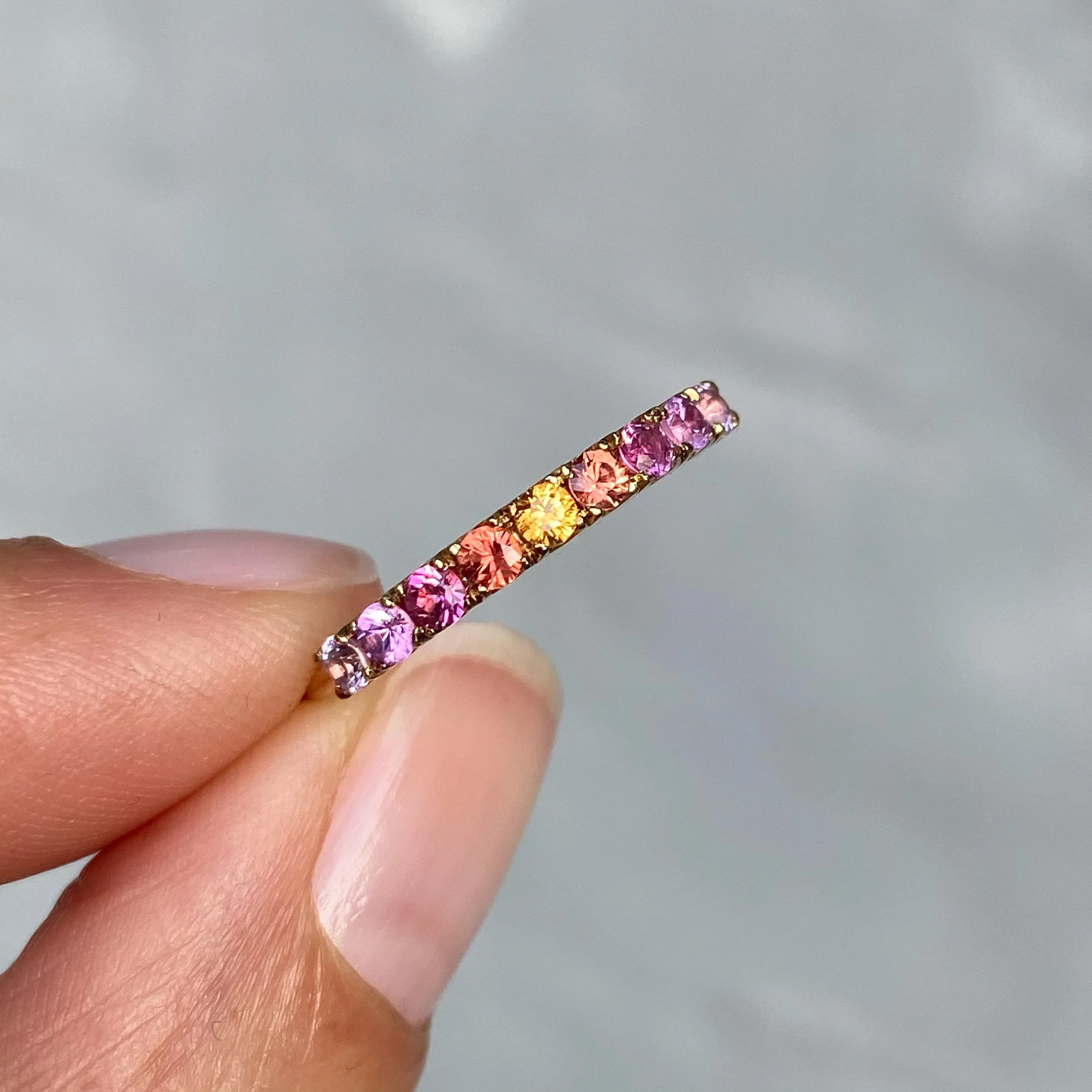 Riviera Double Linea Ombré Sapphire Bar Ring