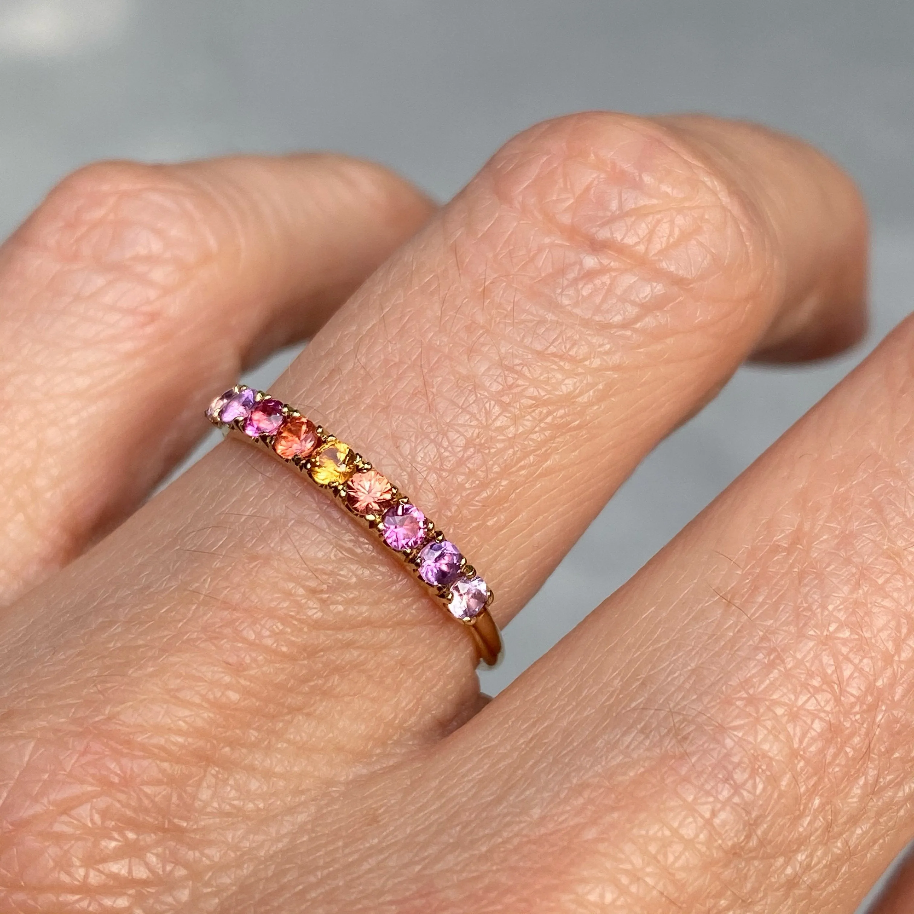 Riviera Double Linea Ombré Sapphire Bar Ring