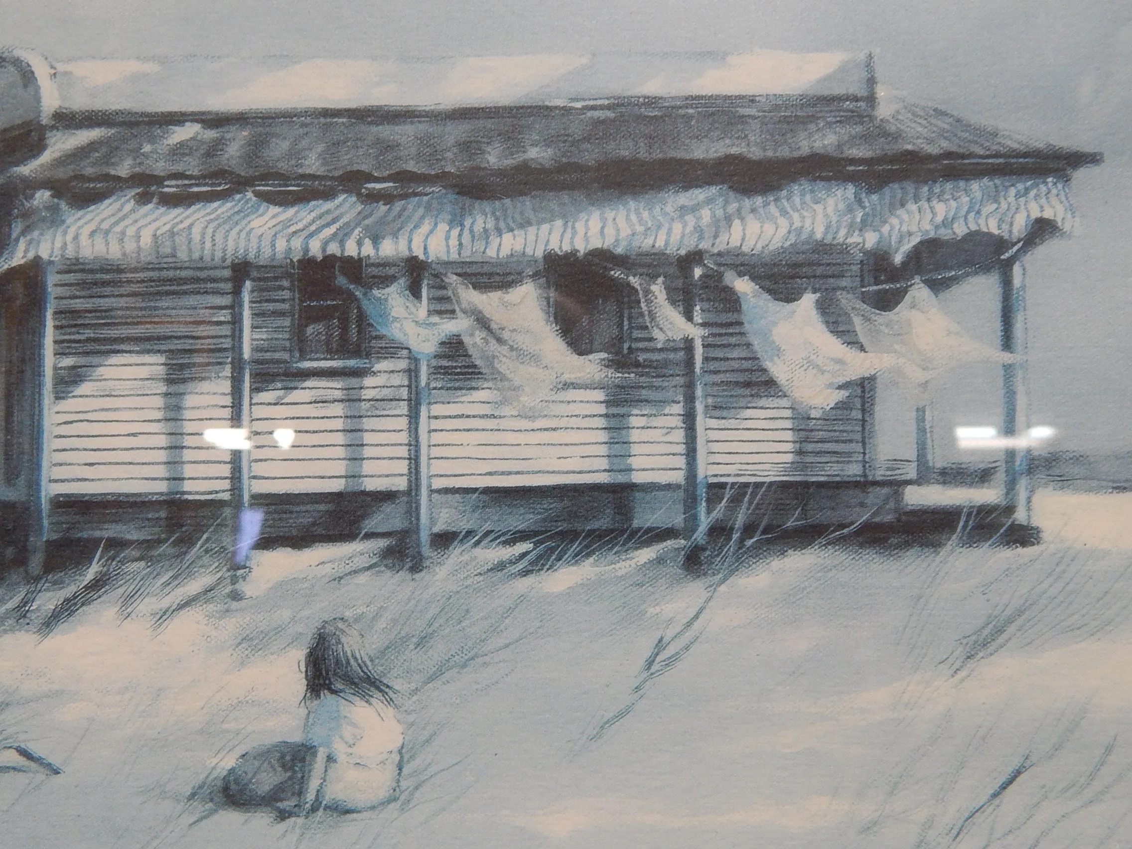 Robert Fabe Signed Lithograph "Beach House" - Very Good Condition