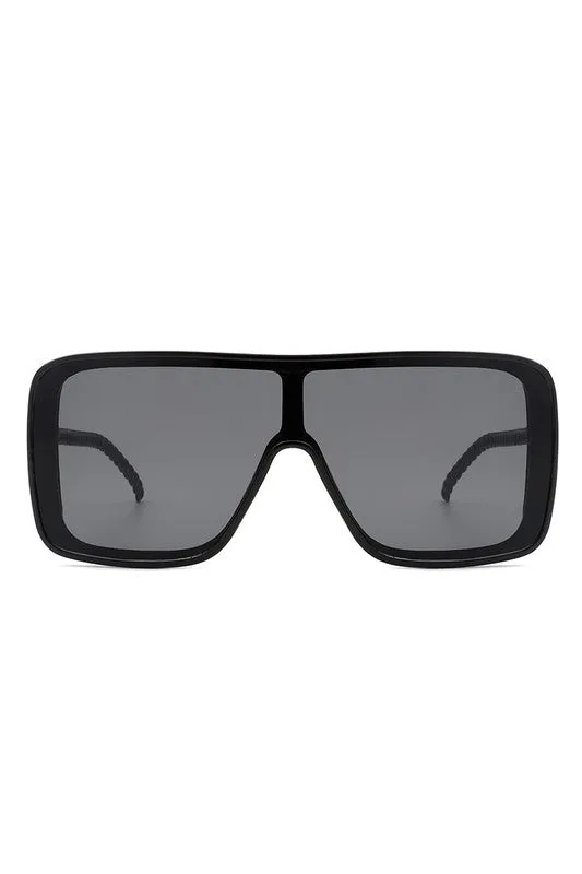 Square Fashion Flat Top Oversize Retro Sunglasses