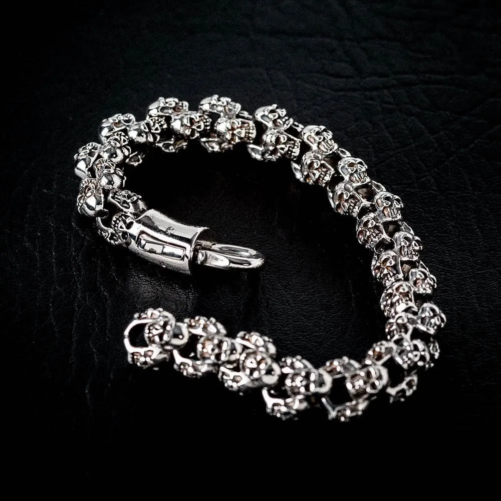 Stainless Steel Vanquished Foes Skull Bracelet