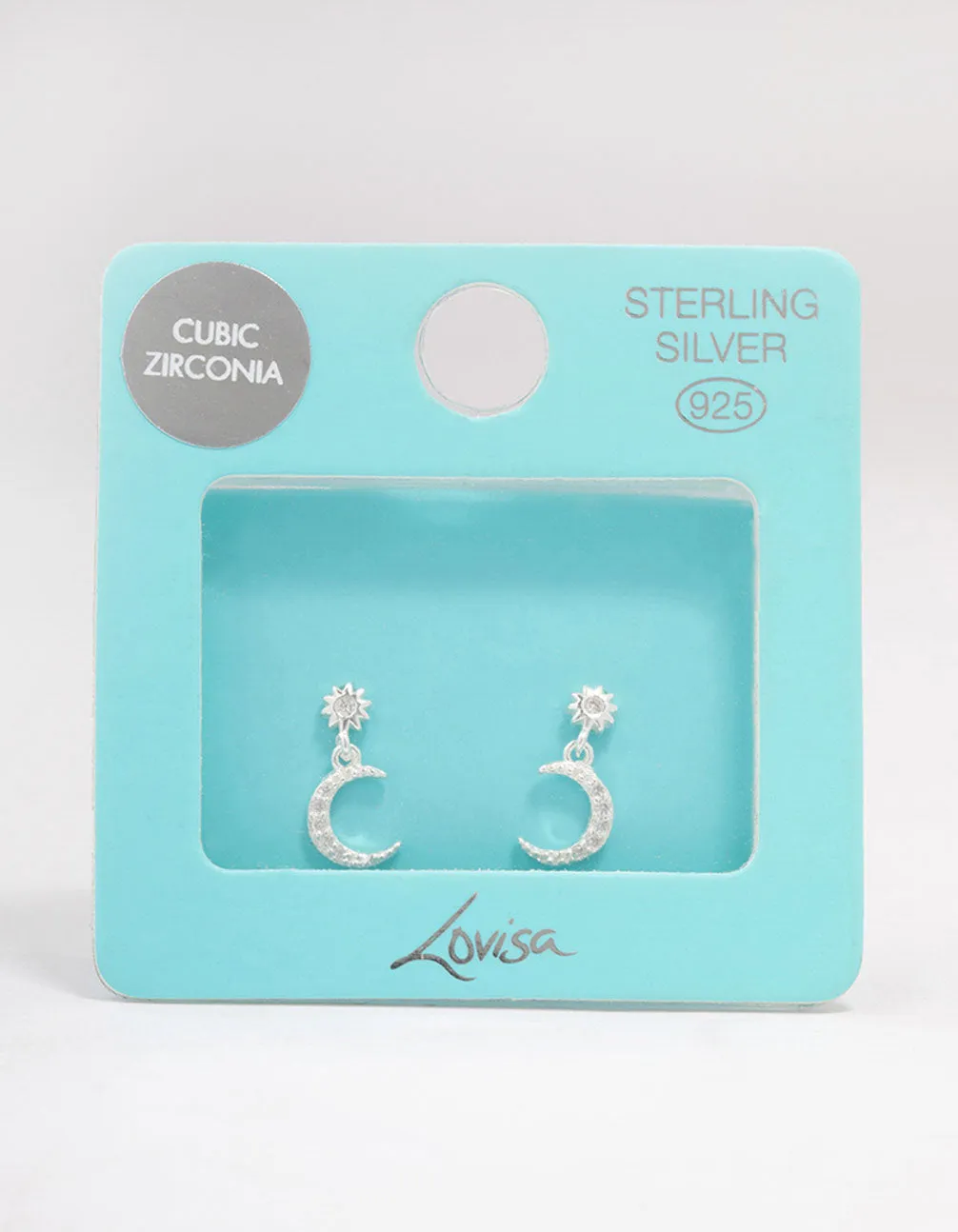 Sterling Silver Cubic Zirconia Drop Stud Earrings