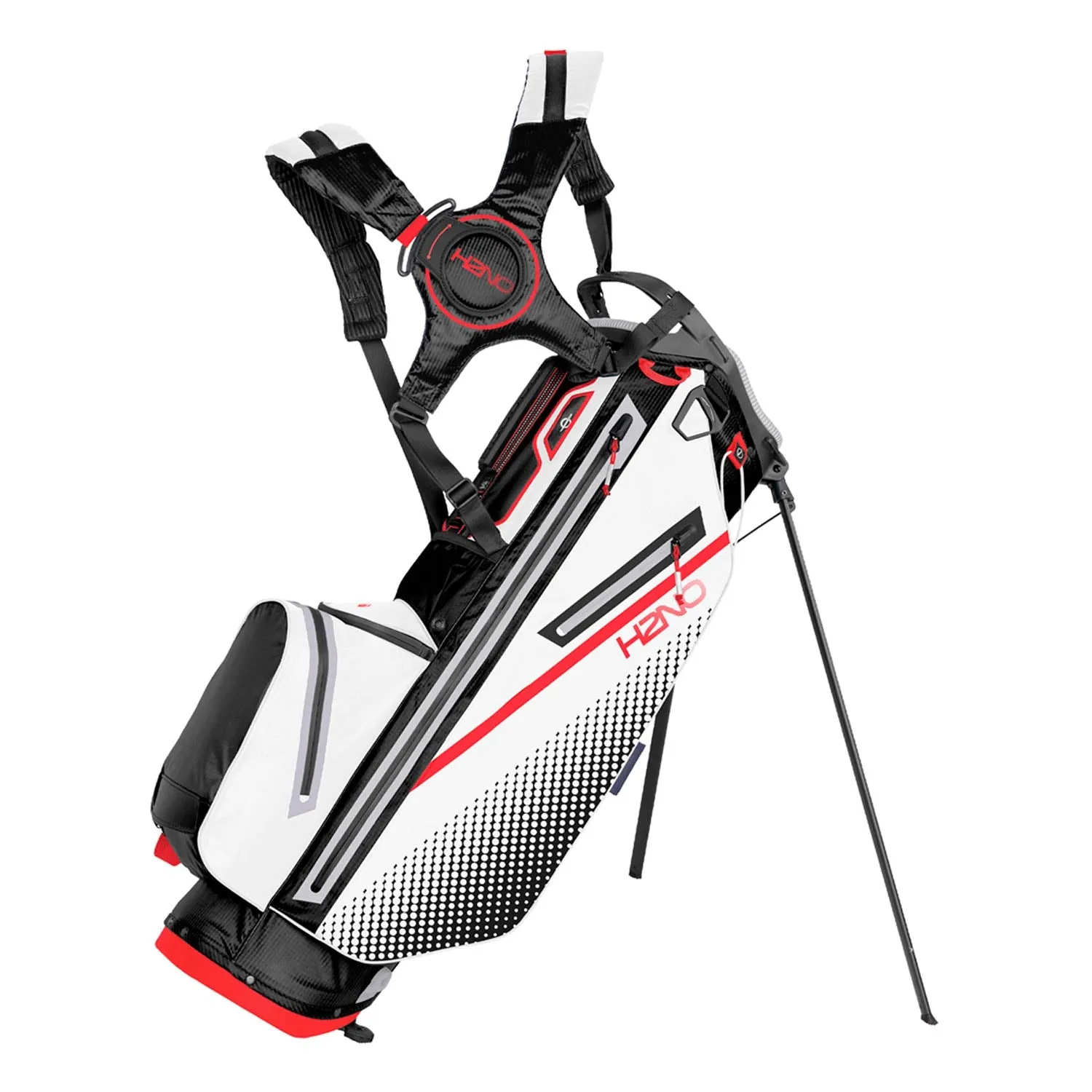 Sun Mountain H2NO 2023 14 Way Stand Bag - Black/White/Red