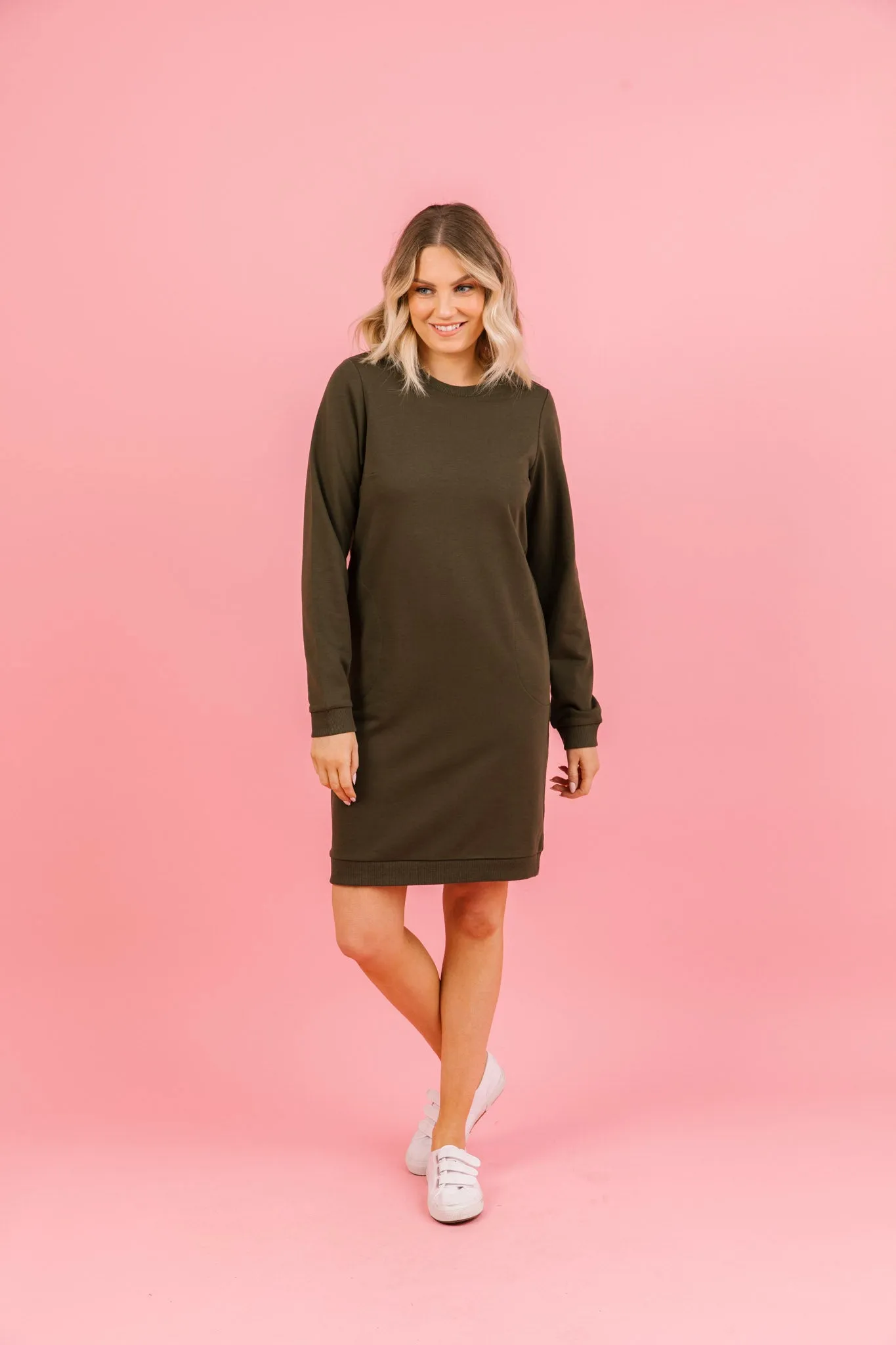 Sweater Dress - OLIVE