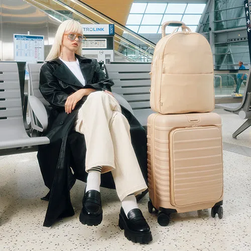 The Front Pocket Carry-On Roller in Beige