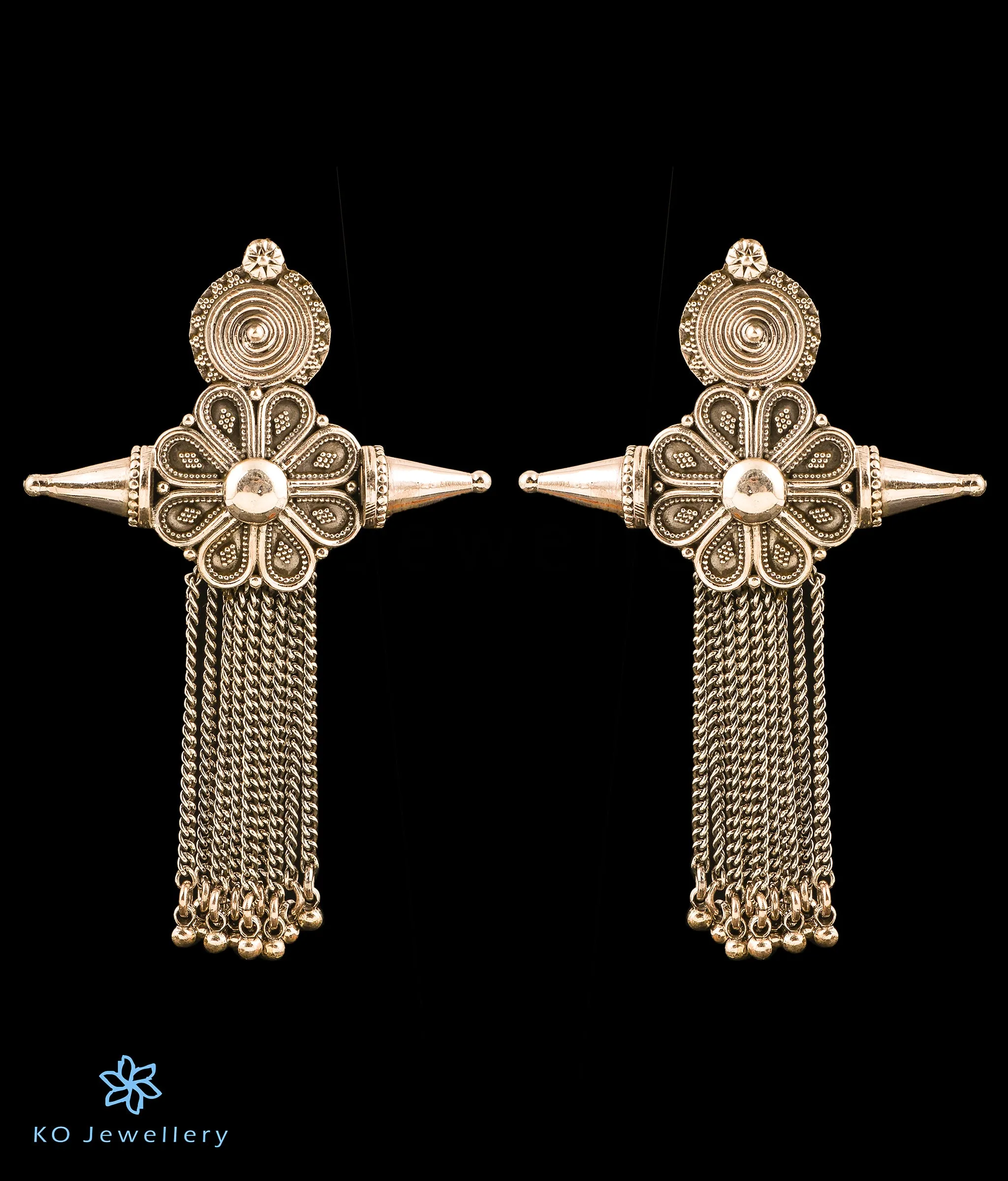 The Vinyas Silver Tassle Earrings