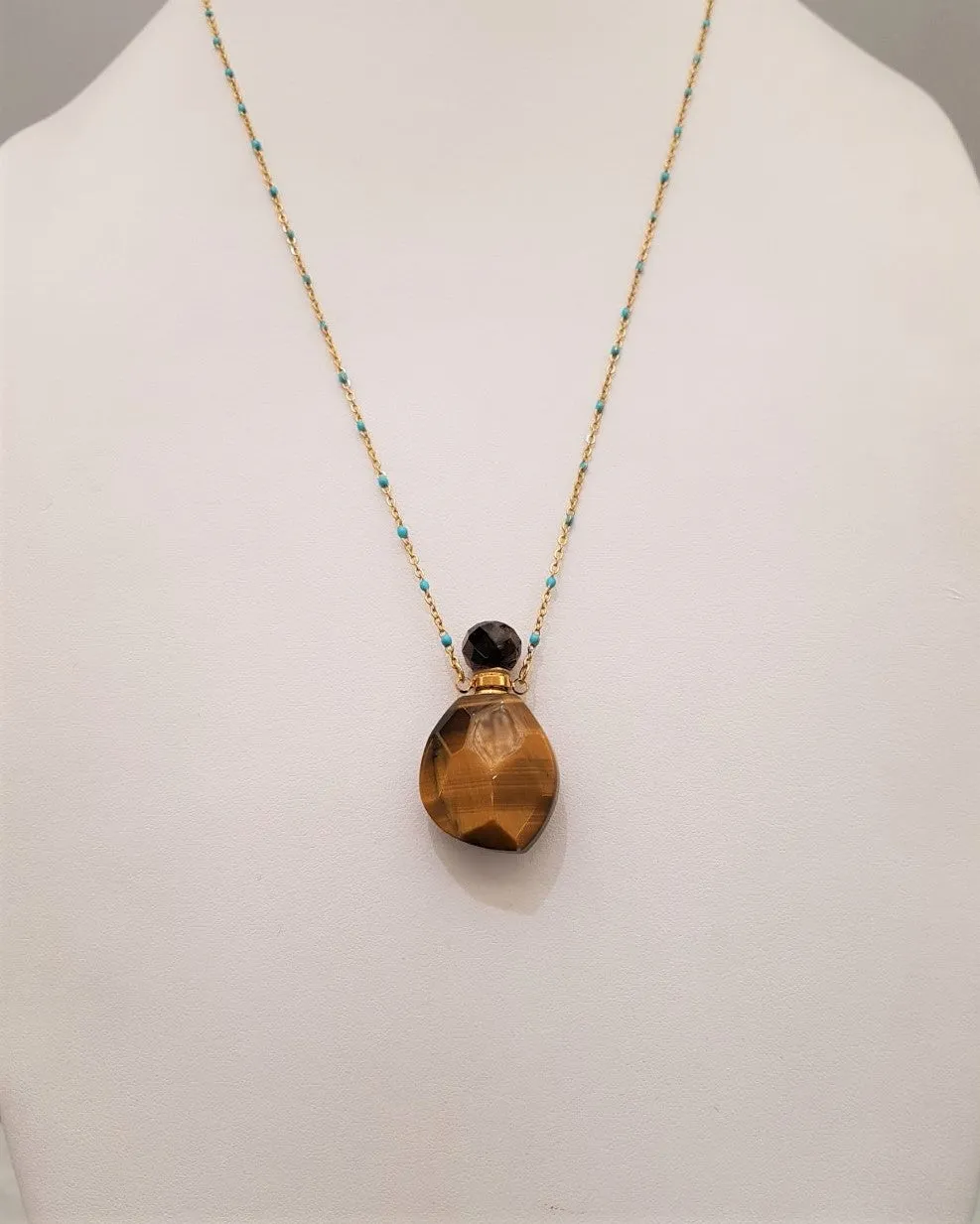 Tiger's Eye Essential Oil Bottle Pendant