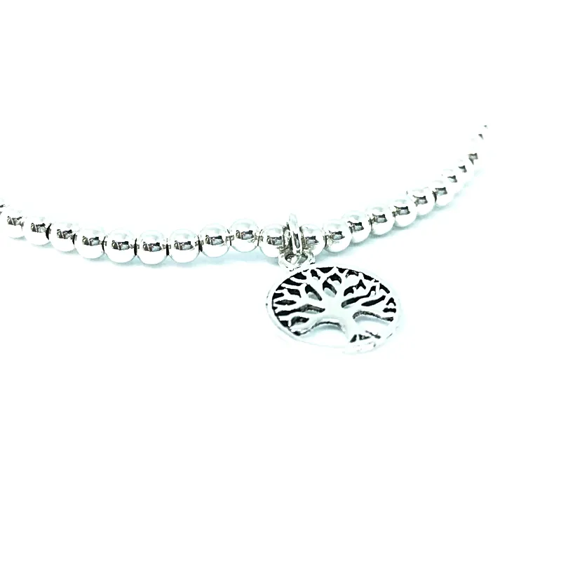 Tree Of Life Stretch Bracelet Sterling Silver