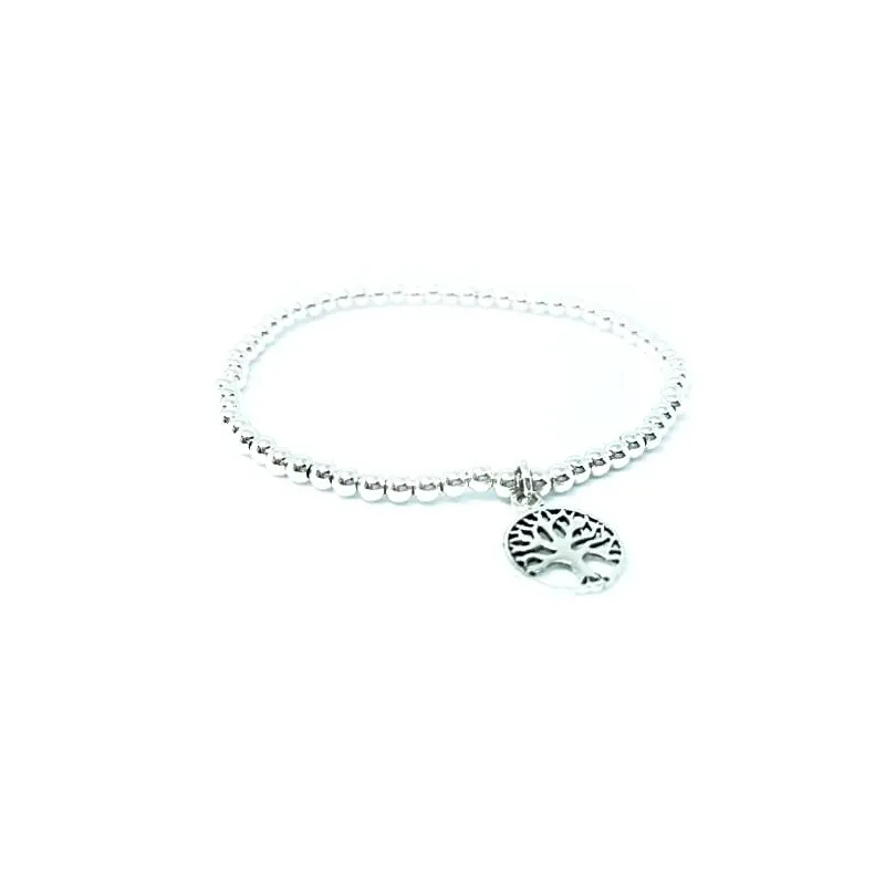 Tree Of Life Stretch Bracelet Sterling Silver