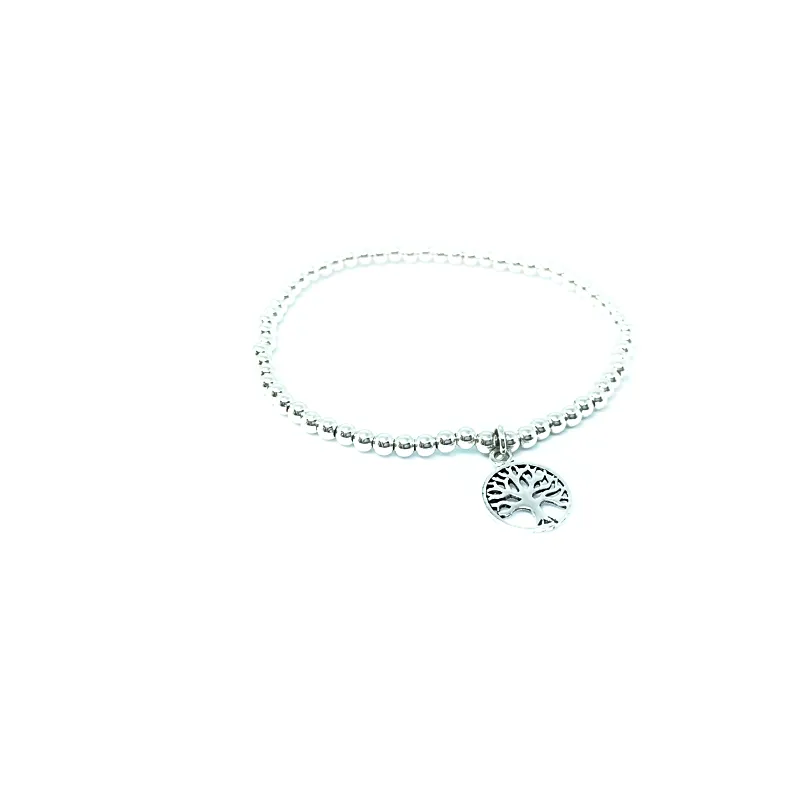 Tree Of Life Stretch Bracelet Sterling Silver