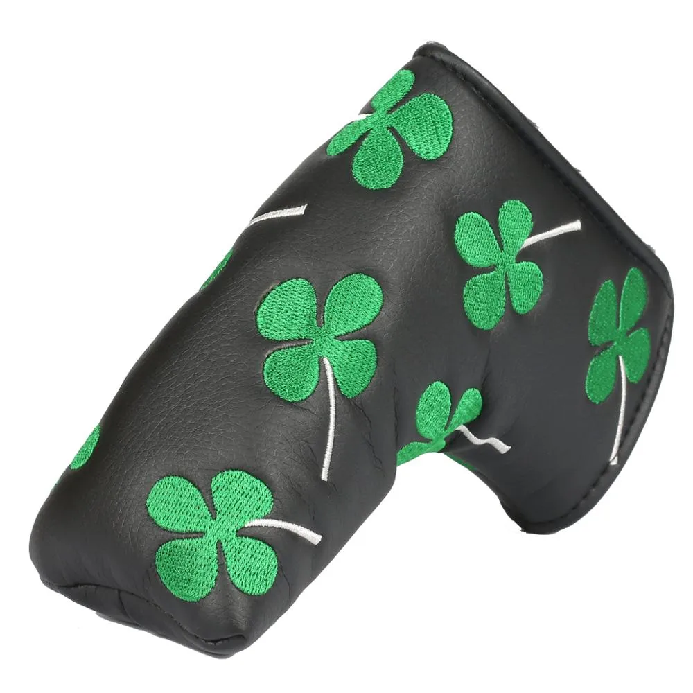 Volf Golf Black Synthetic Leather Shamrock Putter Cover