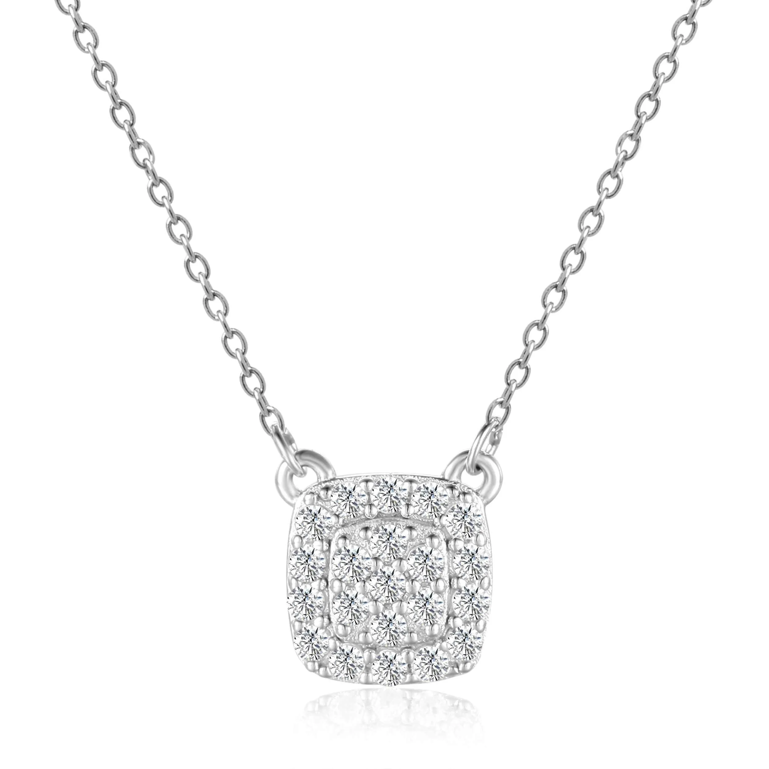 White Topaz Encrusted Pendant Necklace