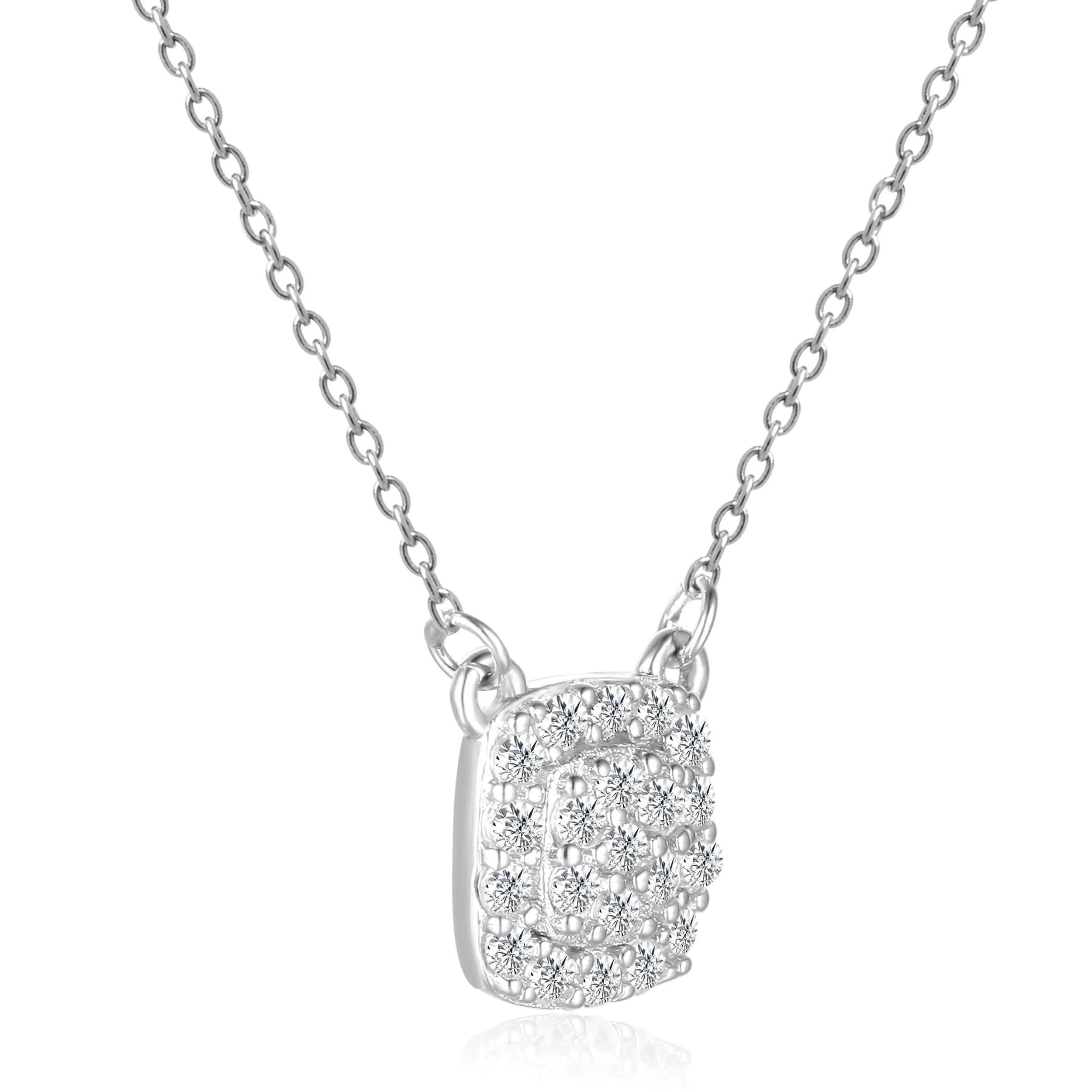 White Topaz Encrusted Pendant Necklace