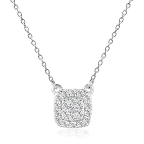 White Topaz Encrusted Pendant Necklace