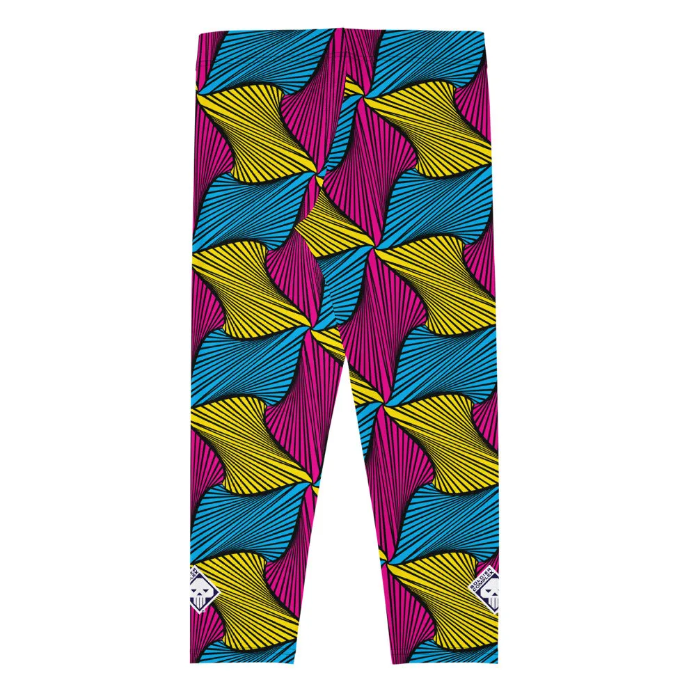 Women's Ankara Wax Print Capri Yoga Pants Workout Leggings For Jiu Jitsu 001