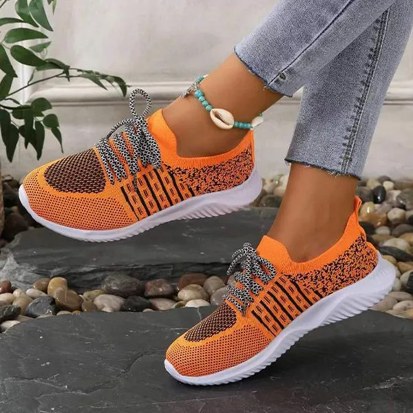 Women's Casual Lace-Up Mesh Breathable Sneakers 61402719S