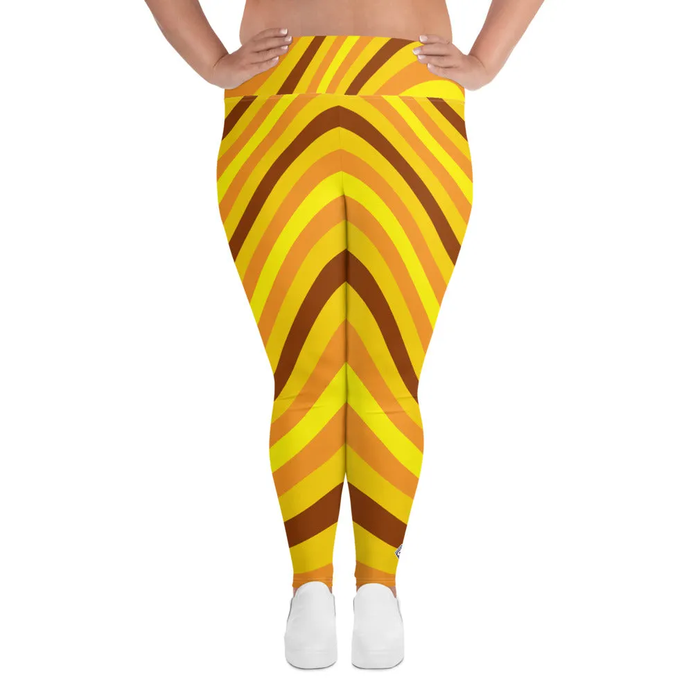 Women's High Waist Plus Size Wave Honey Comb Leggings Tights