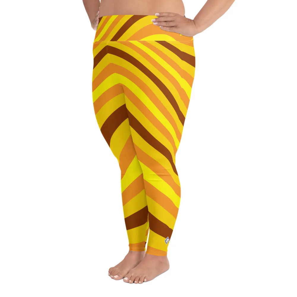 Women's High Waist Plus Size Wave Honey Comb Leggings Tights