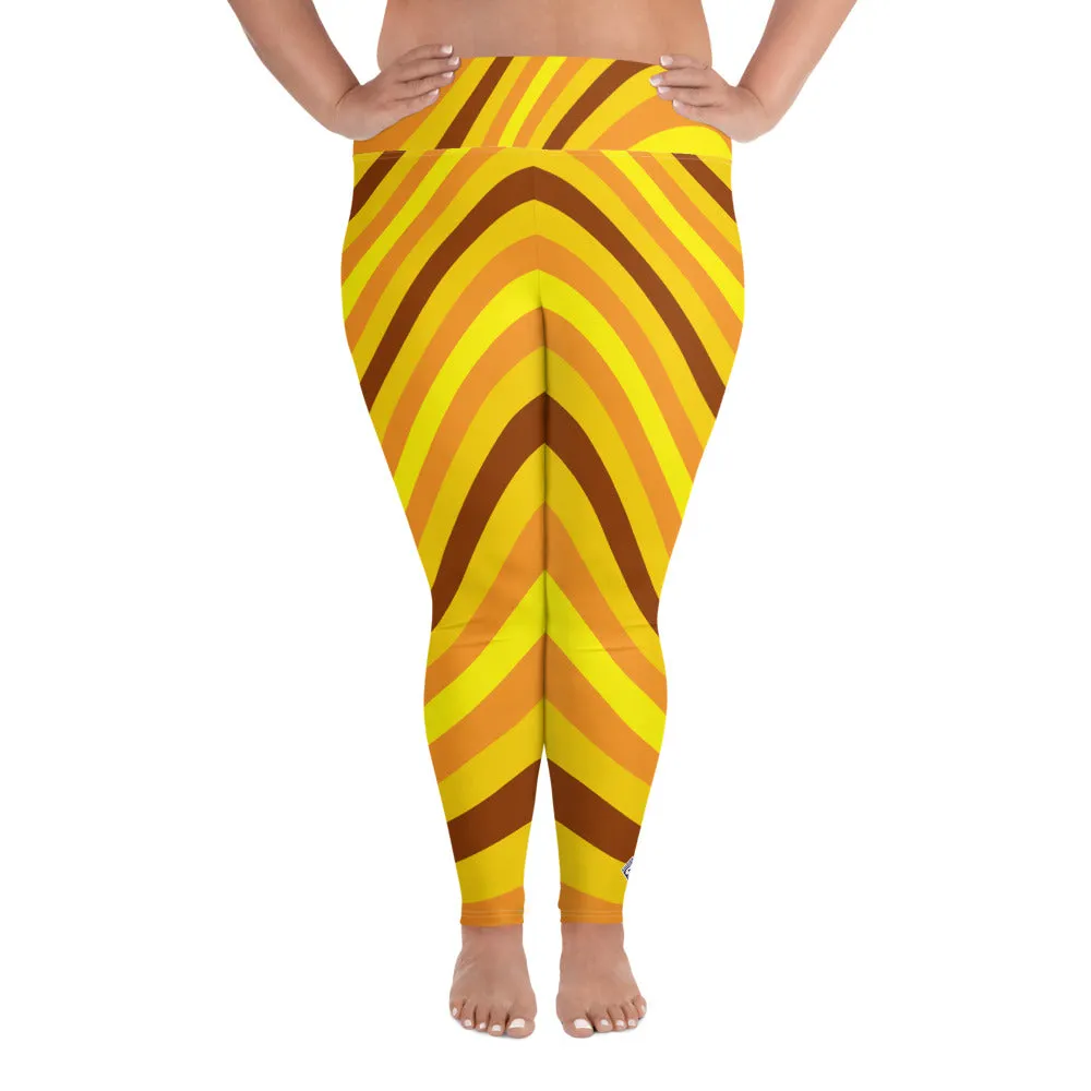 Women's High Waist Plus Size Wave Honey Comb Leggings Tights