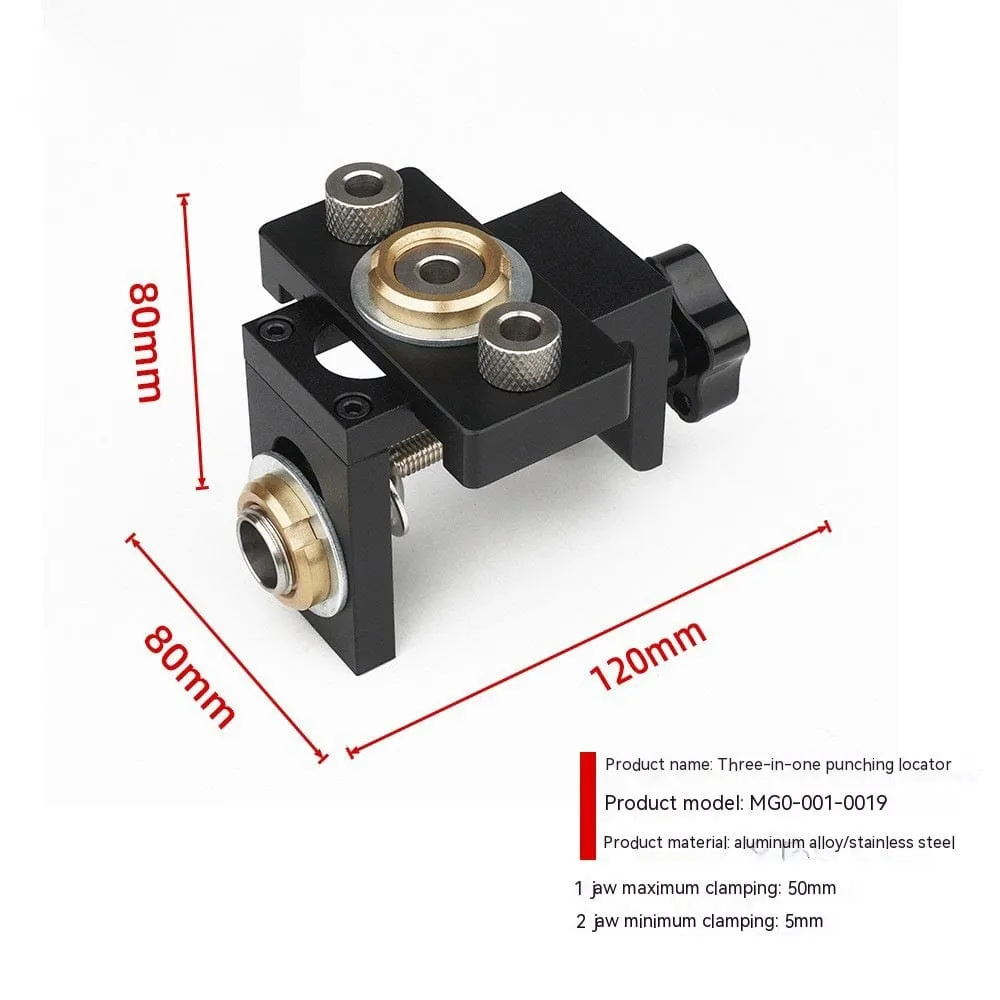 Woodworking Three-in-one Punch Locator / Round Wood Tenon Two-in-one
