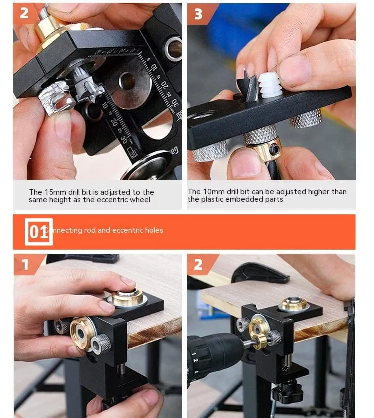 Woodworking Three-in-one Punch Locator / Round Wood Tenon Two-in-one