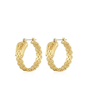 Woven Buckle Hoops- Gold