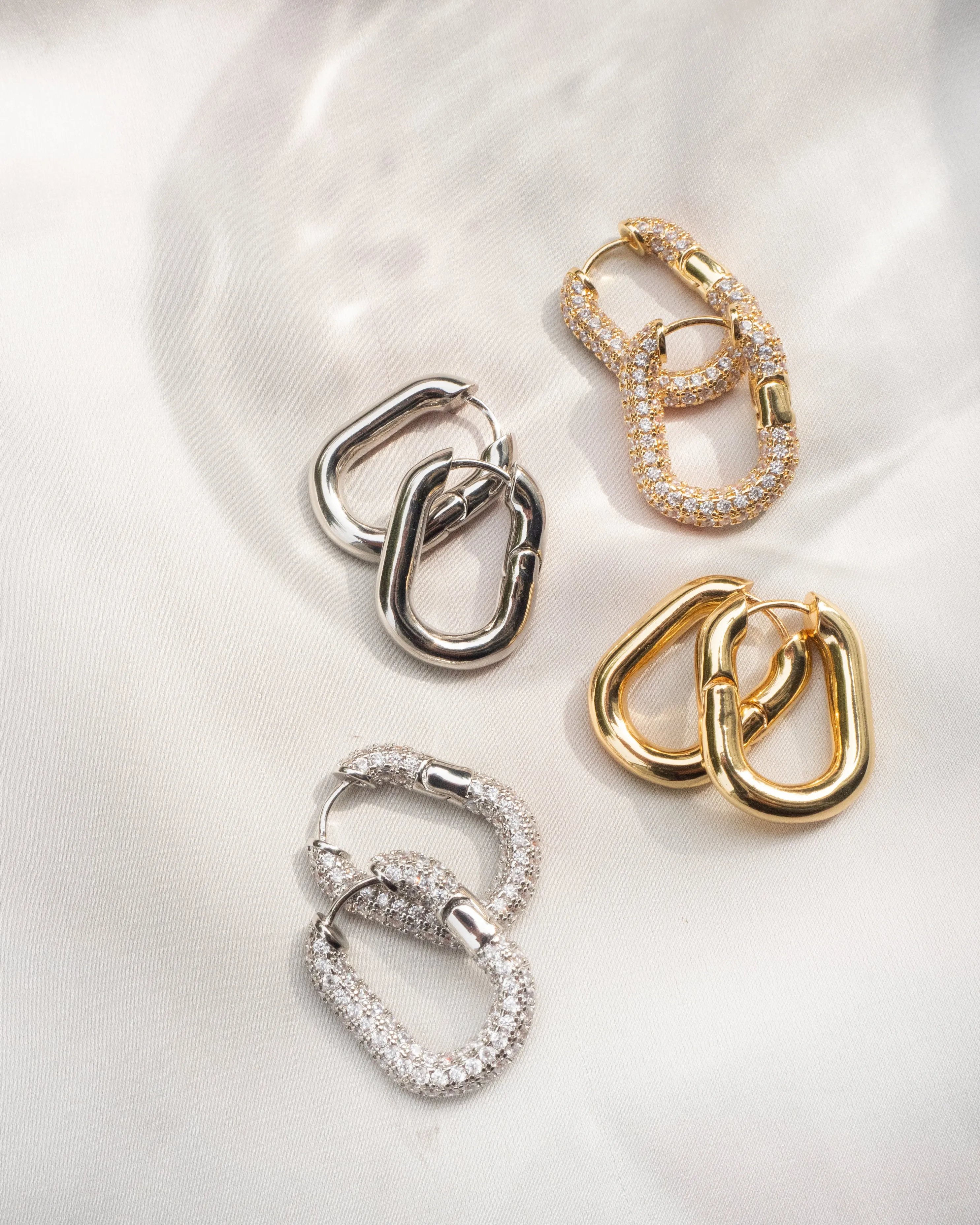 XL Chain Link Hoops- Gold