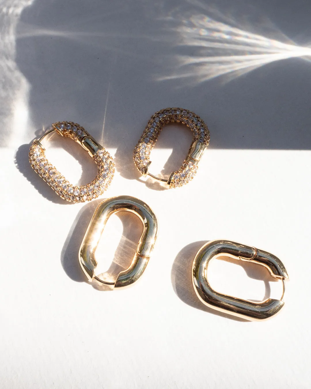 XL Chain Link Hoops- Gold