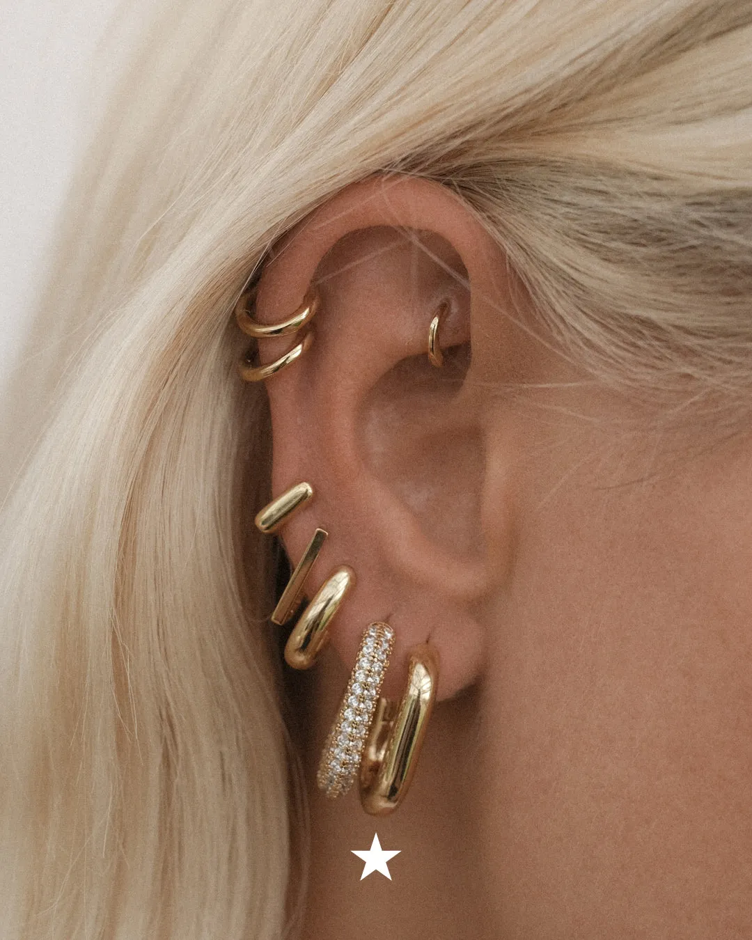 XL Chain Link Hoops- Gold