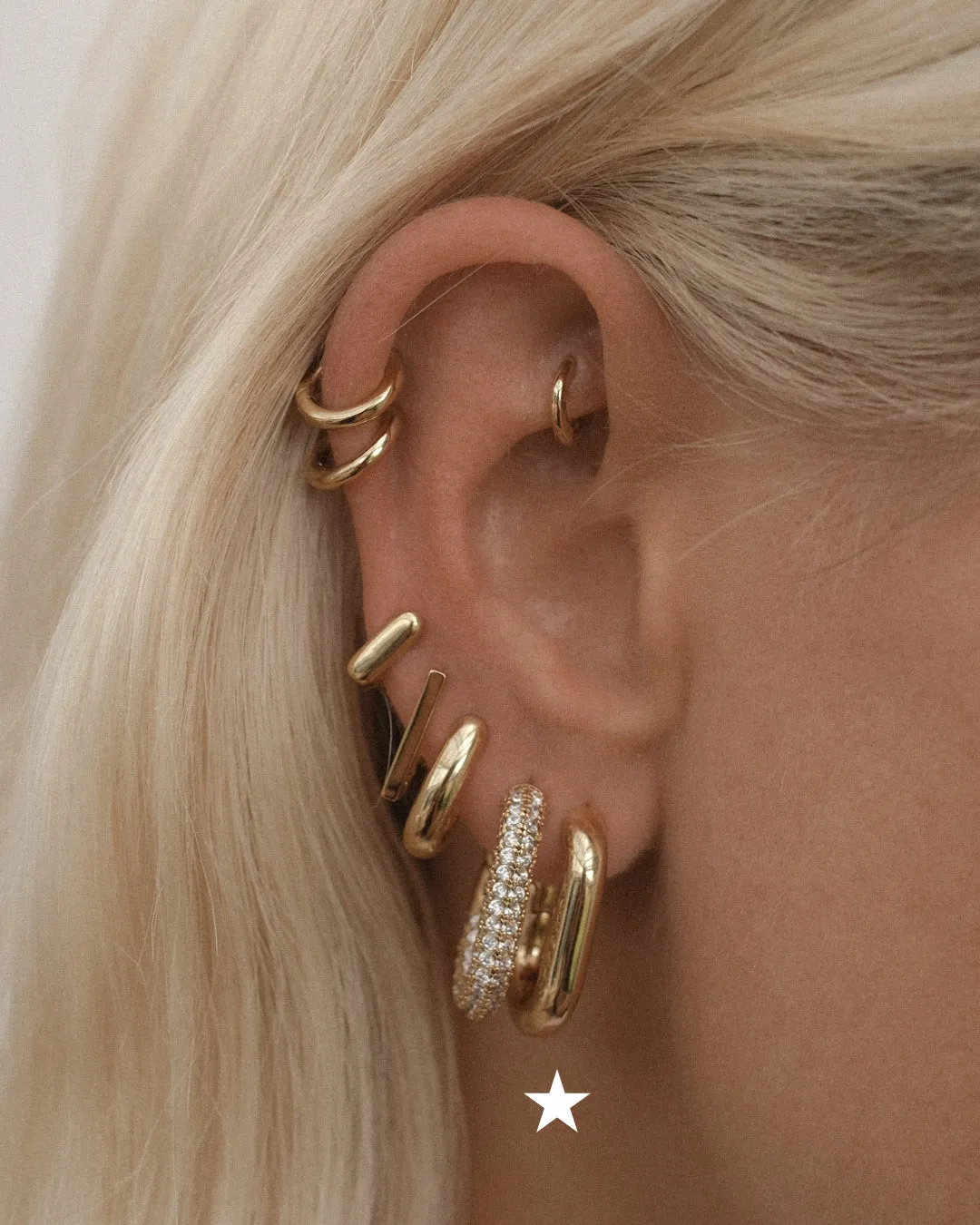 XL Chain Link Hoops- Gold