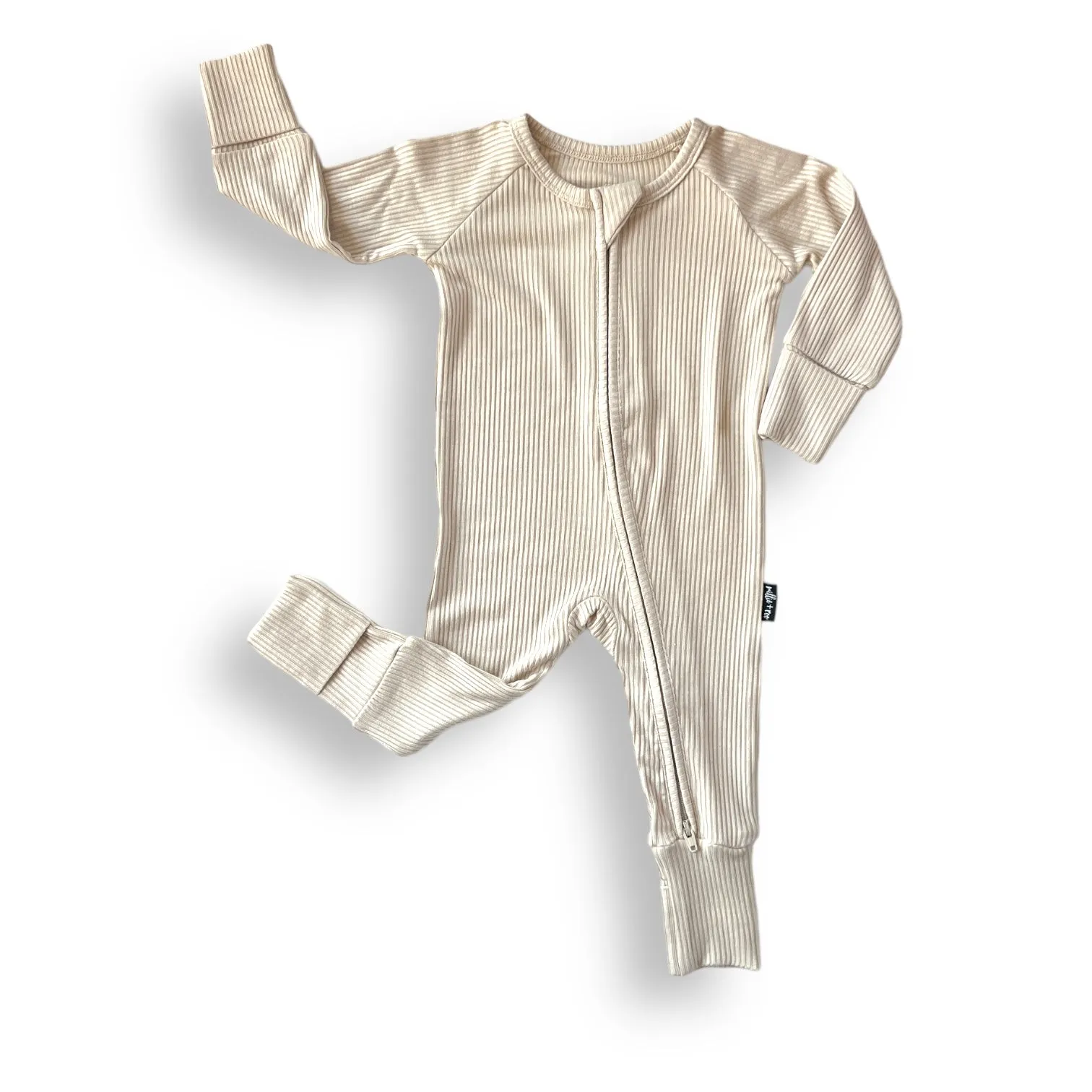 ZIP ROMPER - Clay Ribbed