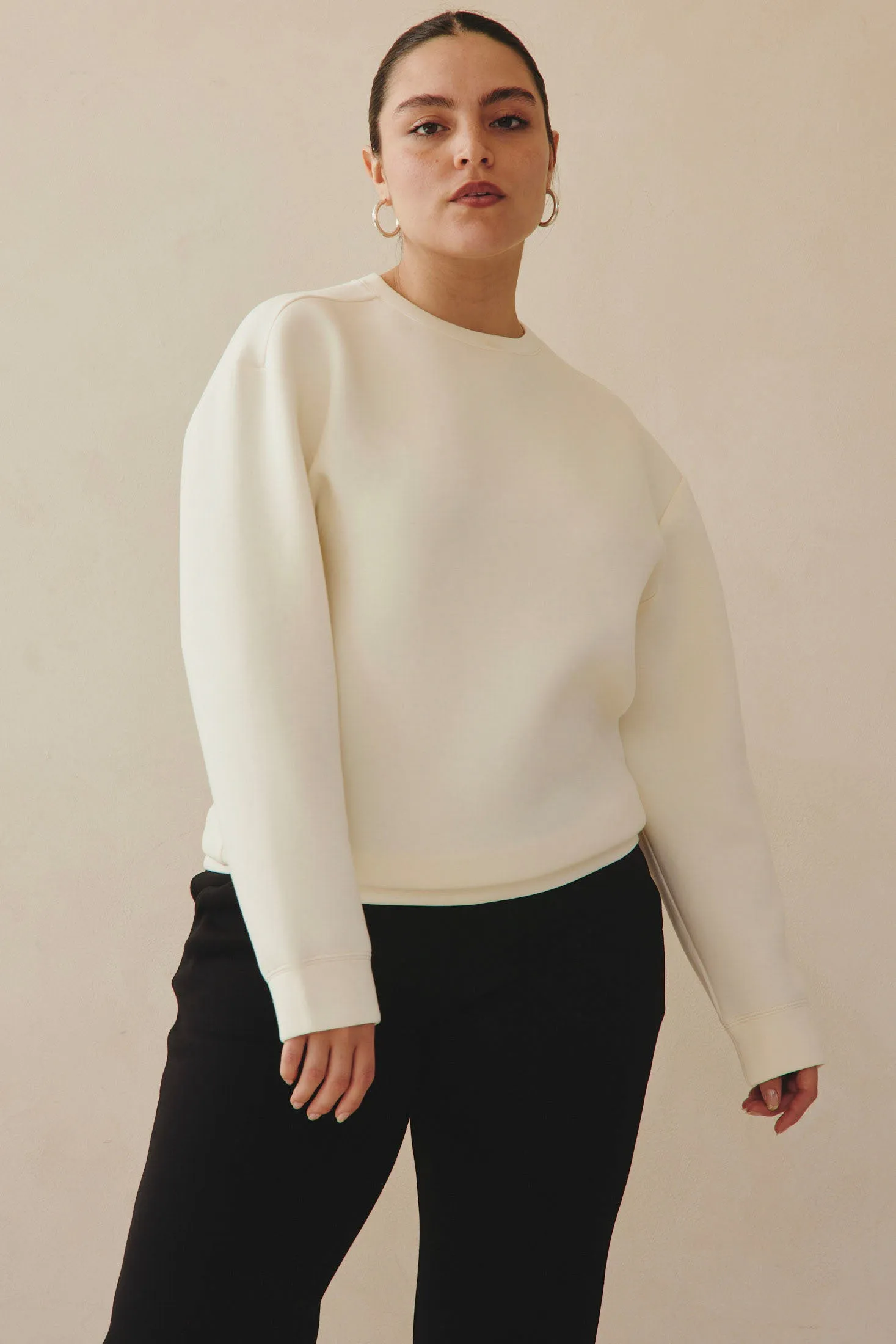 Zoom Crewneck Sweater  - Chalk